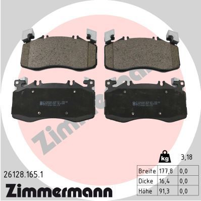 000 420 23 06 ZI BRAKE PADS FRONT A45S MERC ZIMMERMANN 26128.165.1