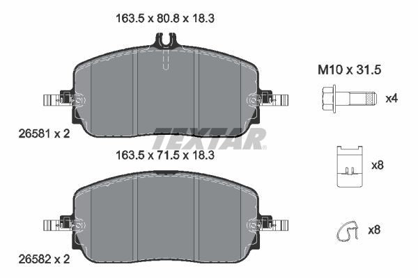 000 420 24 04 ZI BRAKE PADS FRONT GLC NEW 3 ZIMMERMANN 26581.180.1