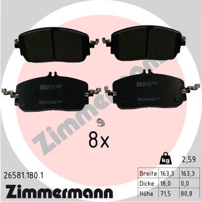 000 420 24 04 BRAKE PADS FRONT GLC NEW ZIMMERMANN