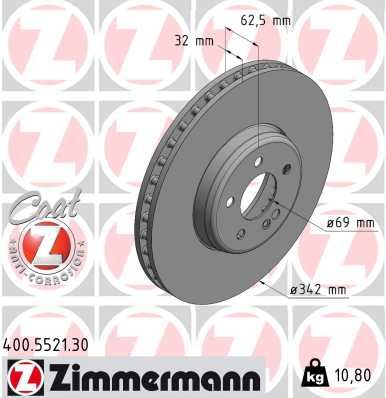 000 421 28 12 ZI BRAKE DISC FRONT GLC 342mm - 5521 BOSCH 400.5521.30