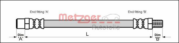 000 428 35 35 HOSE BRAKE M/F # METZGER AUTOTEILE 4110568