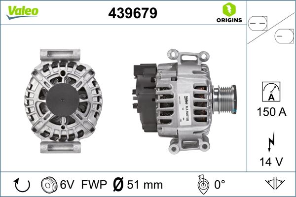 000 906 30 00 ALTERNATOR W204 C250 # VALEO 439679