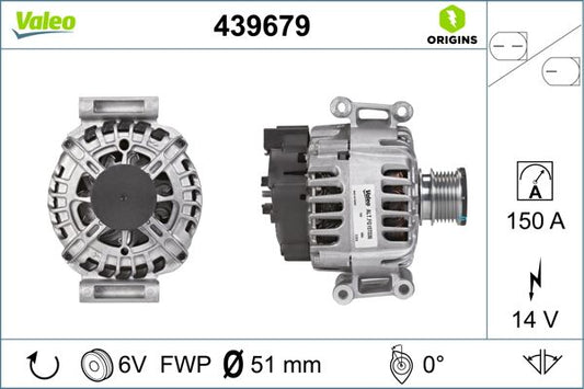 000 906 30 00 ALTERNATOR W204 C250 # VALEO 439679