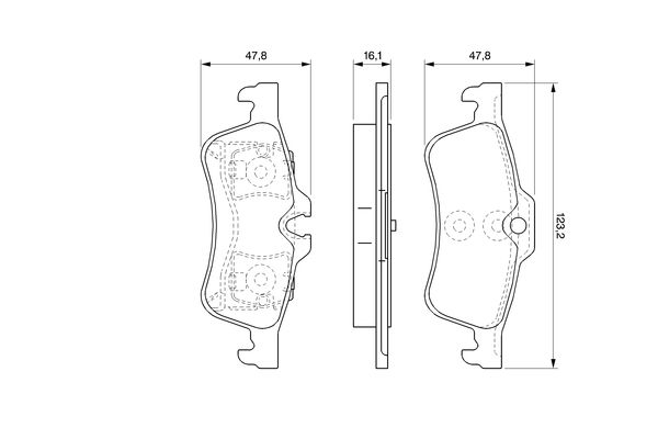 7162.2 BH BRAKE PADS REAR MINI R52 # BOSCH 0 986 494 063