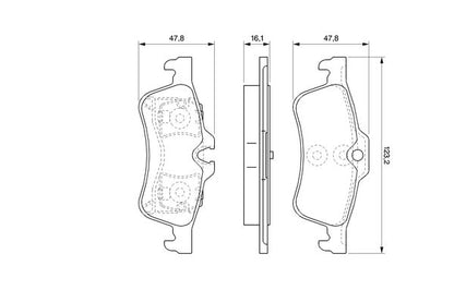7162.2 BH BRAKE PADS REAR MINI R52 # BOSCH 0 986 494 063