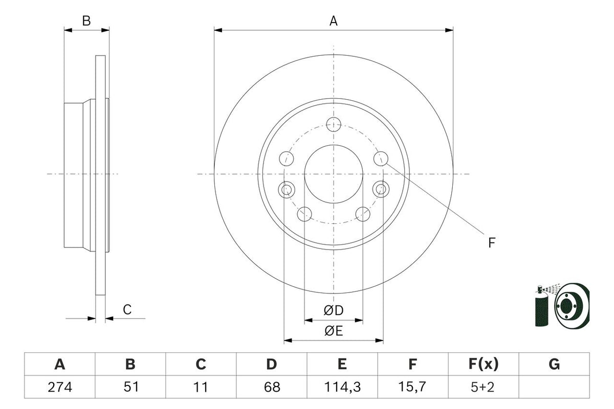 440A09225R BOSCH REAR DISCS
