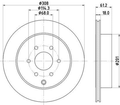470 423 02 00 BRAKE DISC REARX250D - 5536 # HELLA 355.131-391