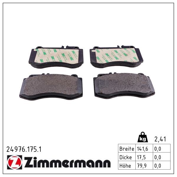 4863.2 BH BRAKE PADS FRONT W212 E400/500 # BOSCH 0 986 494 405
