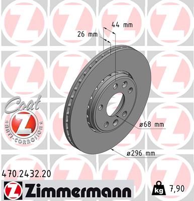 470.2432.20 ZI BRAKE DISC FRONT LAGUNA 3 - 2432  470.2432.20