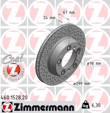 460.1528.20 ZI REAR DISC 986/987 Porsche  1528 ZIMMERMANN 460.1528.20