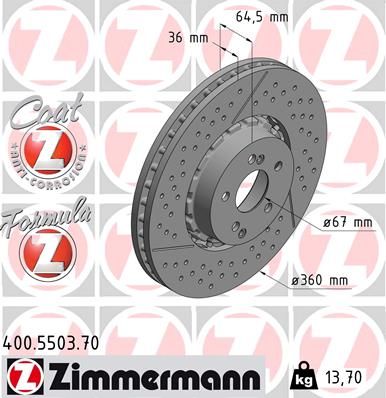 212 421 05 12 ZI FRONT DISC AMG (CROSS DRILLED) 5503 ZIMMERMANN 400.5503.70