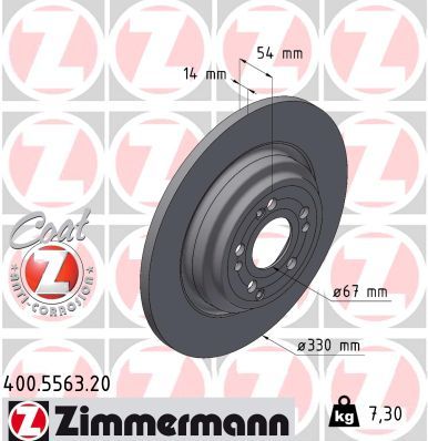 167 423 87 00 ZI BRAKE DISCS REAR - 5563 ZIMMERMANN 400.5563.20