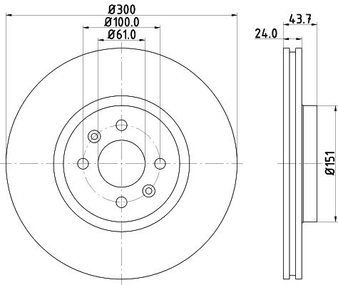 470.2423.00 FRONT DISC RENAULT SCENIC2 300mm  2423 HELLA 355.113-061