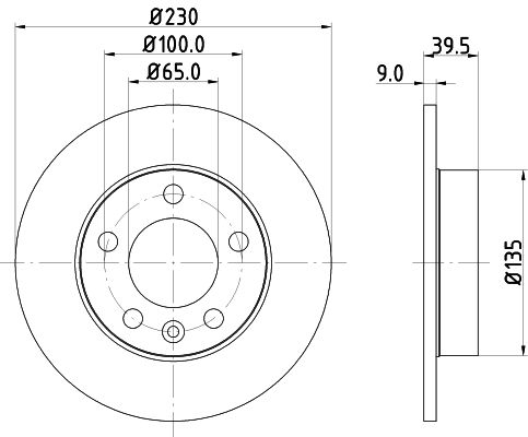 1J0 615 601 BRAKE DISC REAR GOLF 4 - 1236  355.105-411