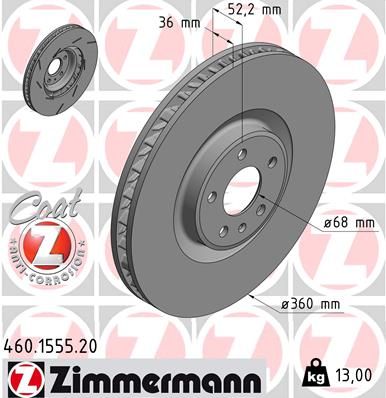 460.1555.20 ZIMMERMANN BRAKE DISC RHF  MACAN - 1555