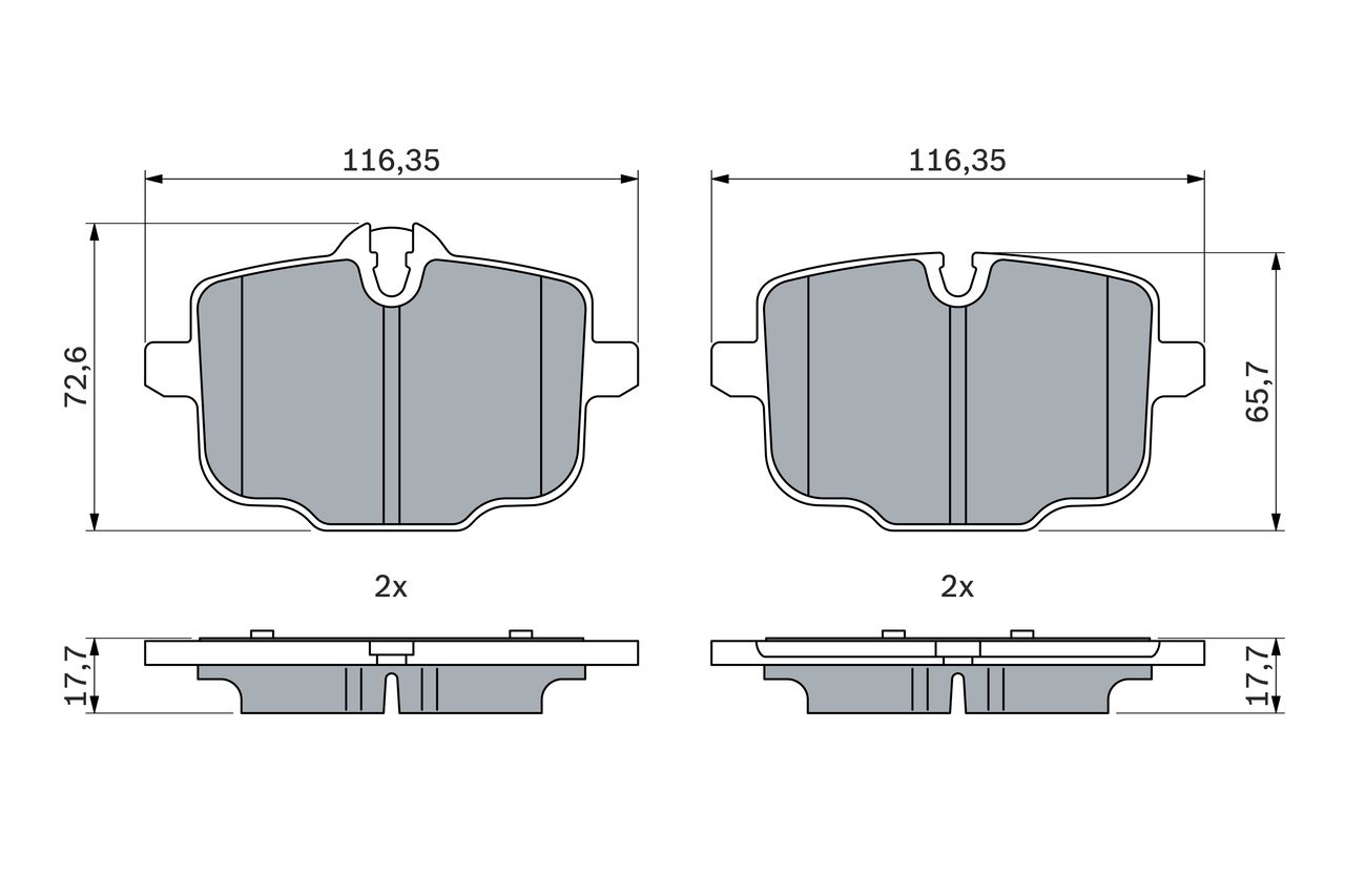 34 21 6 890353 BH BRAKE PADS REAR BMW X5/X6 # BOSCH 0 986 424 922