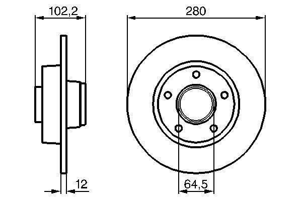 430.2608.00 BH BRAKE DISC RENAULT - 2608 # BOSCH 0 986 479 271