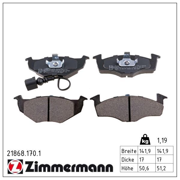 21050.155.1 ZI REAR PADS SAAB 9.3 ZIMMERMANN 21050.155.1