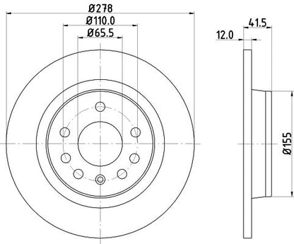 430.1497.20 BRAKE DISC REAR SOLID SAAB 278mm   1497 HELLA 355.109-211