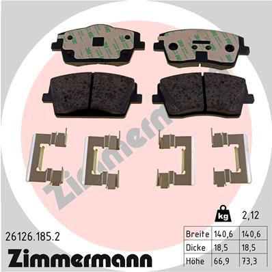 26126.185.2 BH BRAKE PADS FRONT XC40 # BORG 0 986 460 144