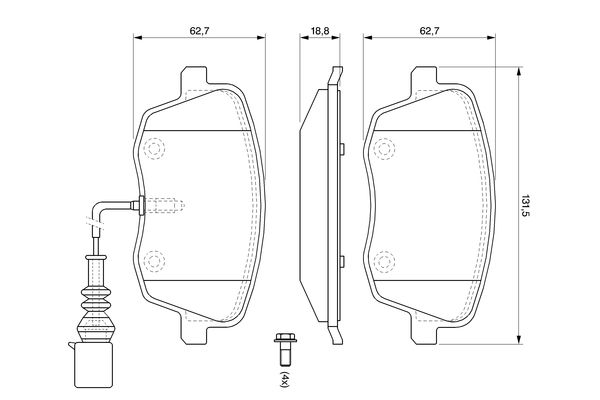 2884.2 BH BRAKE PADS FRONT GTI POLO # BORG 0 986 494 105