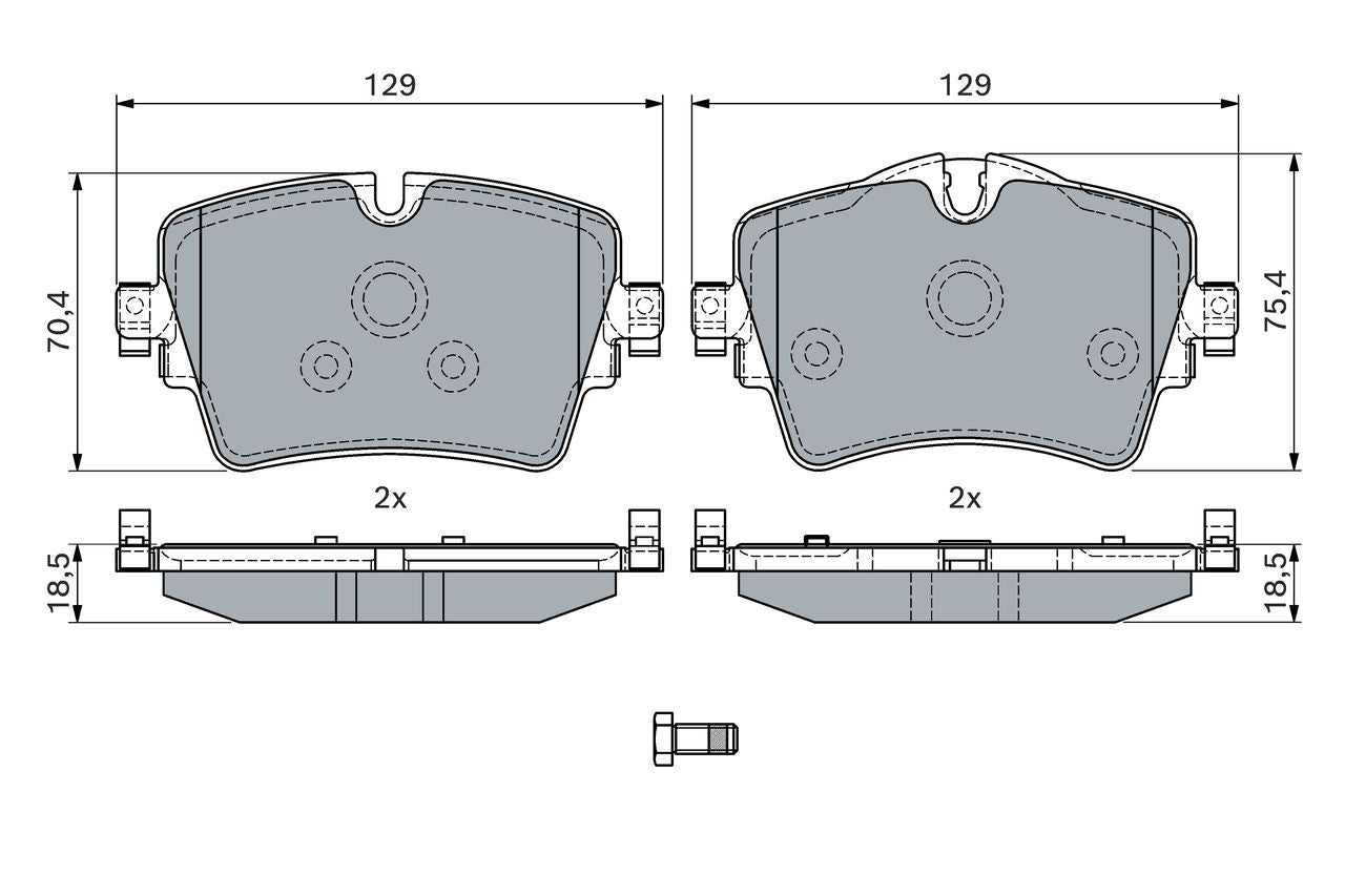 GDB2098 BH BRAKE PADS FRONT X1 F48 BMW # BOSCH 0 986 494 940