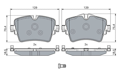 GDB2098 BH BRAKE PADS FRONT X1 F48 BMW # BOSCH 0 986 494 940