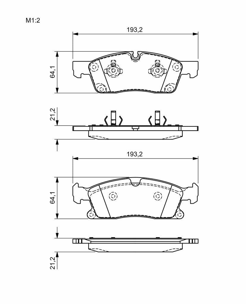 7282.2 BH BRAKE PADS FRONT W166 ML # BOSCH 0 986 494 672