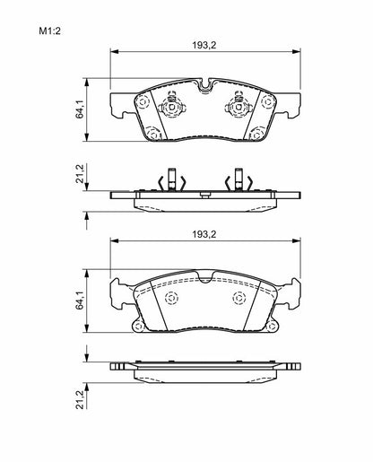 7282.2 BH BRAKE PADS FRONT W166 ML # BOSCH 0 986 494 672