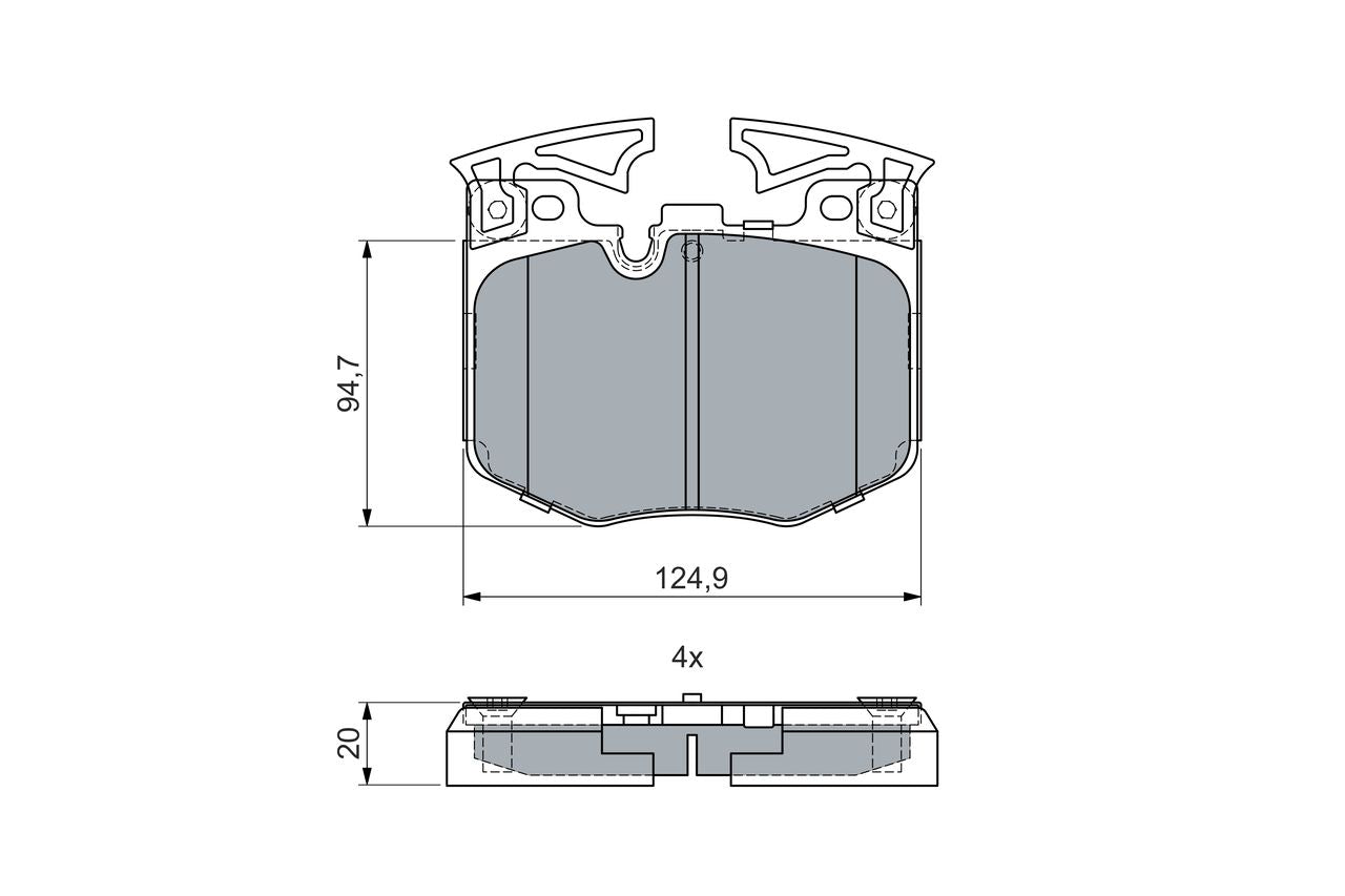 4897.2 BH BRAKE PADS FRONT X3G BOSCH 0 986 460 060