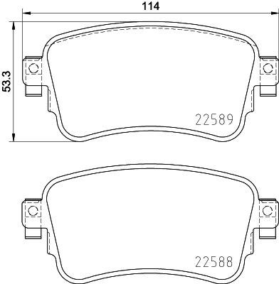 2632.2 BRAKE PADS REAR CIT/PUG Van DISPATCH/EXPERT HELLA 355.037-681