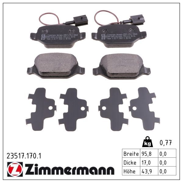 77365752 BRAKE PADS REAR ALFA MITO BORG 23517.170.1