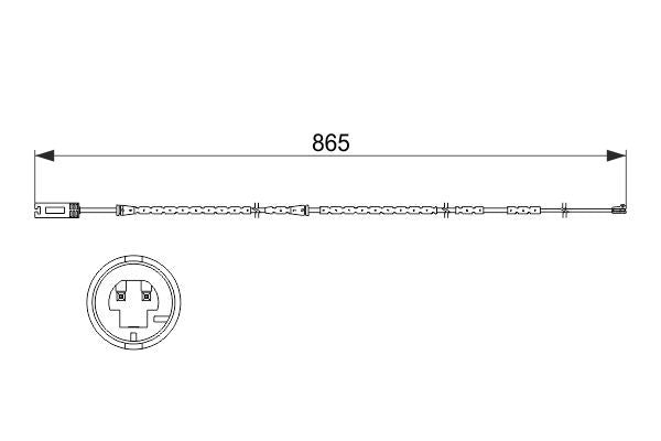 34 35 6 792561 BRAKE SENSOR FR E84 X1 867MM  1 987 473 519