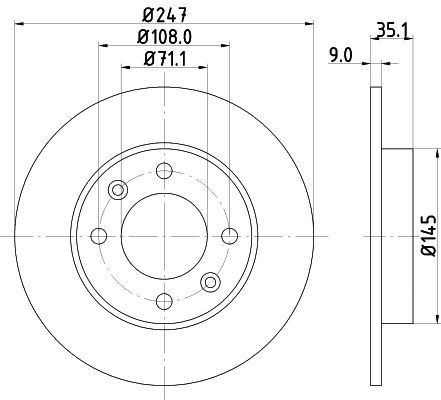 440.3107.20 HP BRAKE DISC REAR S C2/C3/307  3107 HELLA 8DD 355 108 391