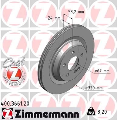 221 423 04 12 BRAKE DISC REAR  320MM ZIMMERMANN 400.3661.20