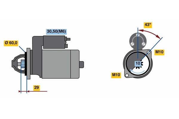006 151 60 01 STARTER MOTOR # HELLA 011.612-591