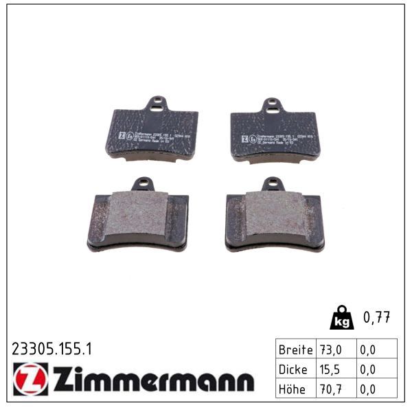 23305.155.1 REAR PADS C5 ZIMMERMANN 23305.155.1