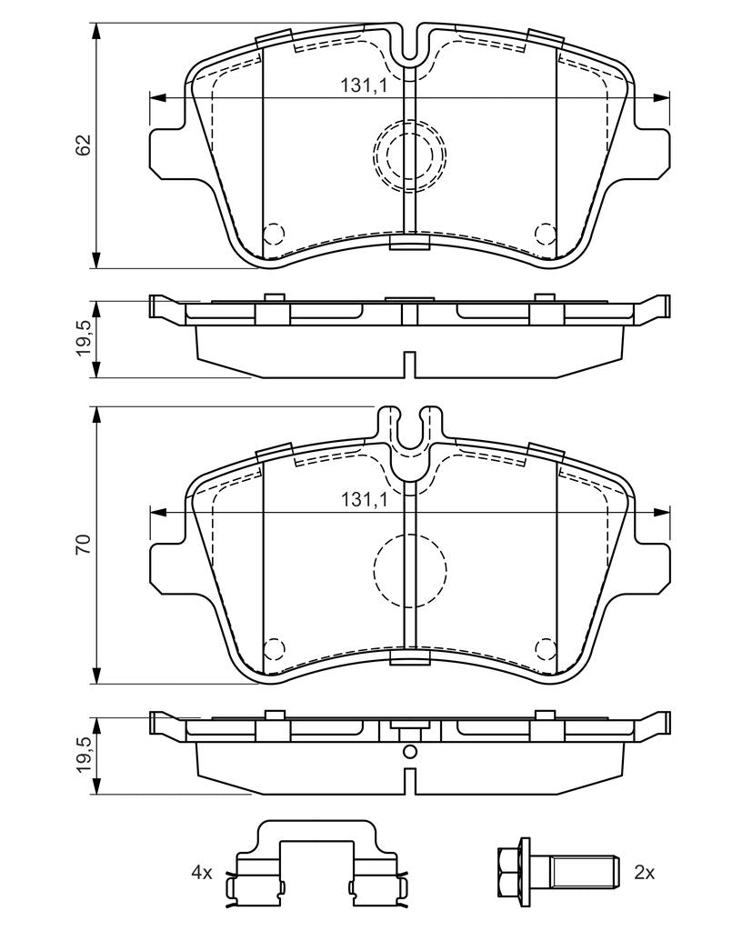 2854.2 BOSCH 0986494607 BRAKE PADS FRONT W203