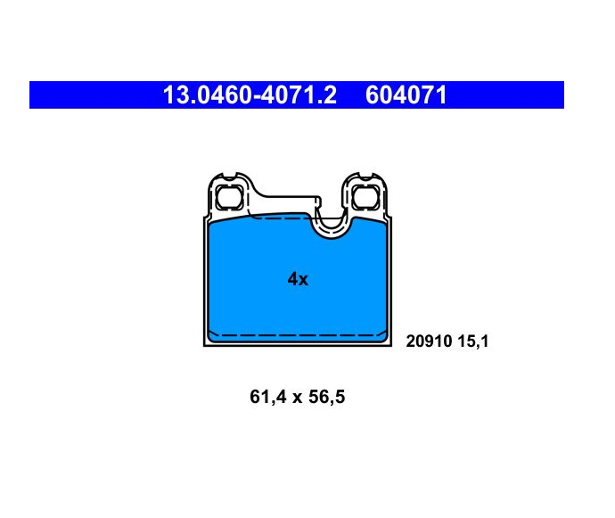 4071.2 REAR BRAKE PADS 911 (911631) 3.2 Carrera