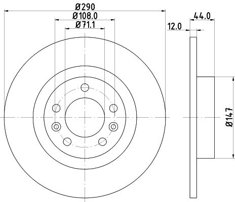 440.3129.20 BRAKE DISC REAR 508 PEU - 3129 HELLA 355.117-991