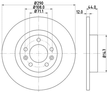 440.3129.20 BRAKE DISC REAR 508 PEU - 3129 HELLA 355.117-991