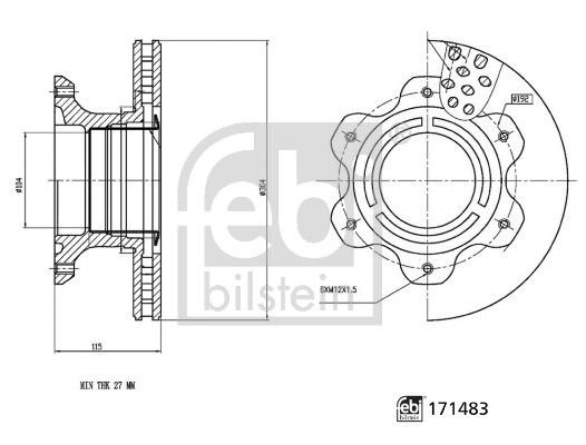 905 420 00 72 BRAKE DISC REAR SPRINTER # FEBI BILSTEIN ADBP430034