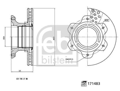 905 420 00 72 BRAKE DISC REAR SPRINTER # FEBI BILSTEIN ADBP430034