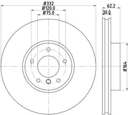 34 11 6 793245 BRAKE DISC FRONT 332MM X5 E70 - 3447  355.117-731