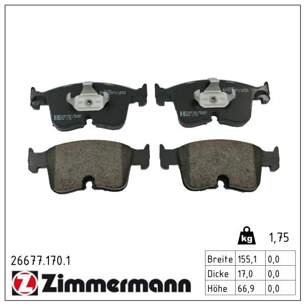 7371.2 ZI BRAKE PADS # ZIMMERMANN 26677.170.1