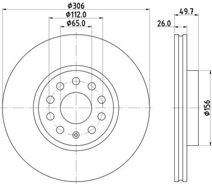 5WA 615 301B BRAKE DISC  3721  # HELLA 355.134-611