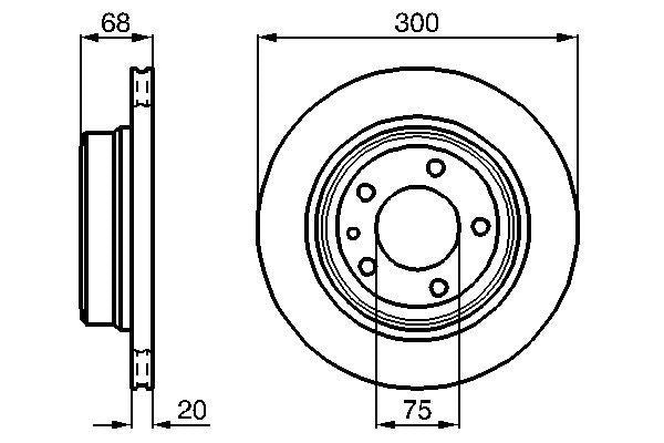 34 21 1 163138 BRAKE DISC REAR  VENTED 7'S  0 986 478 320