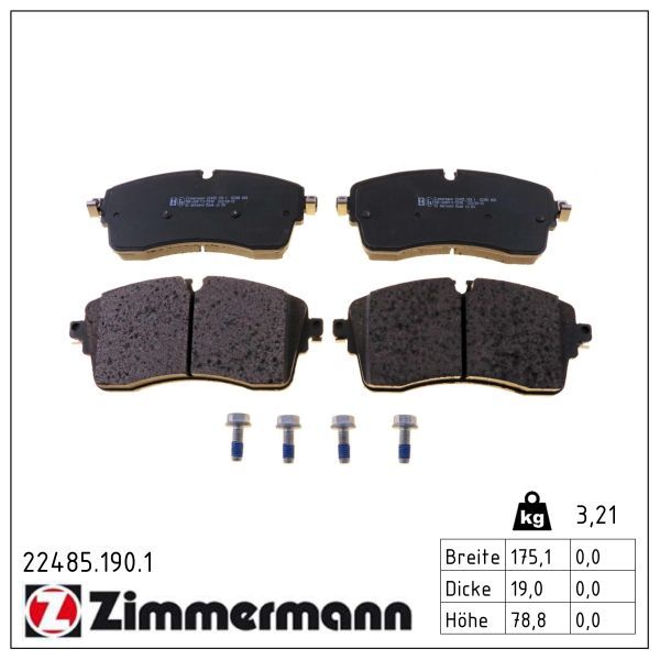J9C7133 ZI BRAKE DISC FRONT 18" JAG E-PACE 2017- # ZIMMERMANN 22485.190.1
