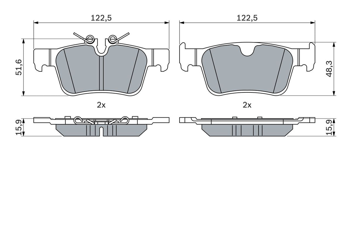 7337.2 BH BRAKE PADS REAR VOLVO # BOSCH 0 986 424 802