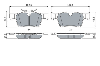7337.2 BH BRAKE PADS REAR VOLVO # BOSCH 0 986 424 802